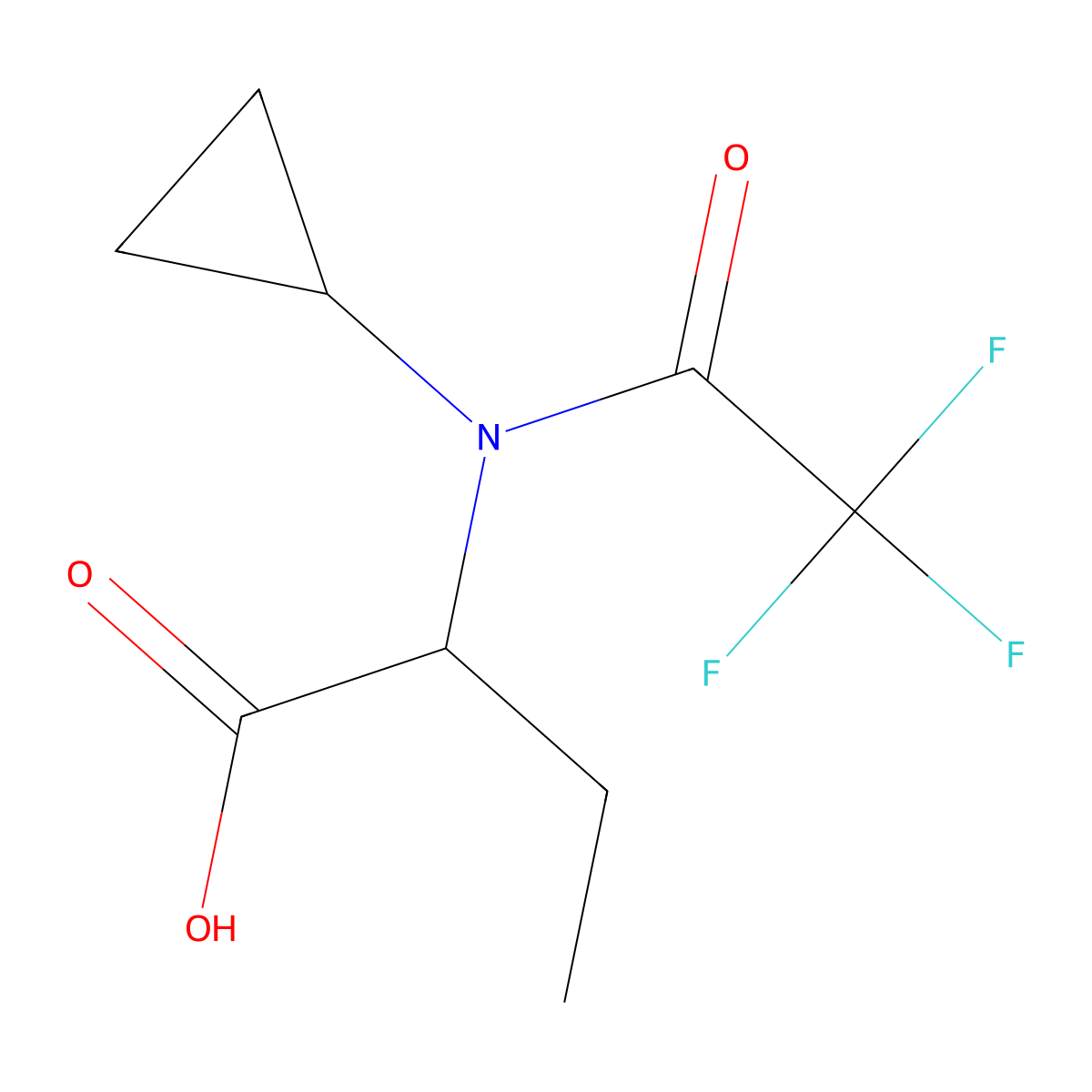 2-(N-cyclopropyl-2,2,2-trifluoroacetamido)butanoic acid molecular structure, CAS 2680648-81-9