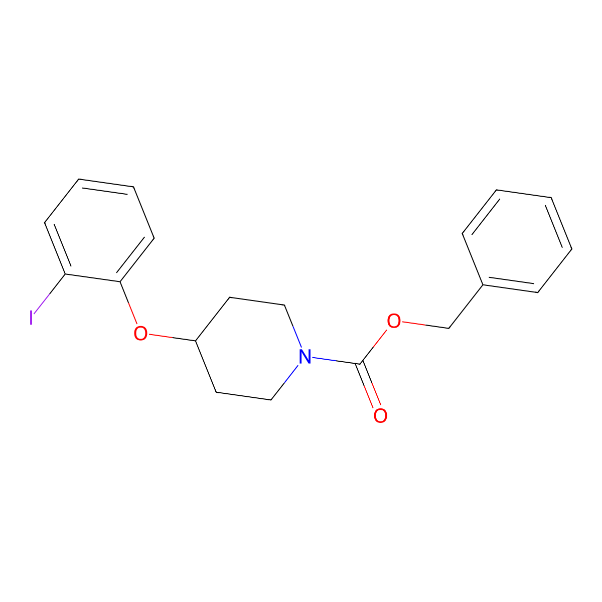 Benzyl 4-(2-iodophenoxy)piperidine-1-carboxylate molecular structure, CAS 2680648-83-1