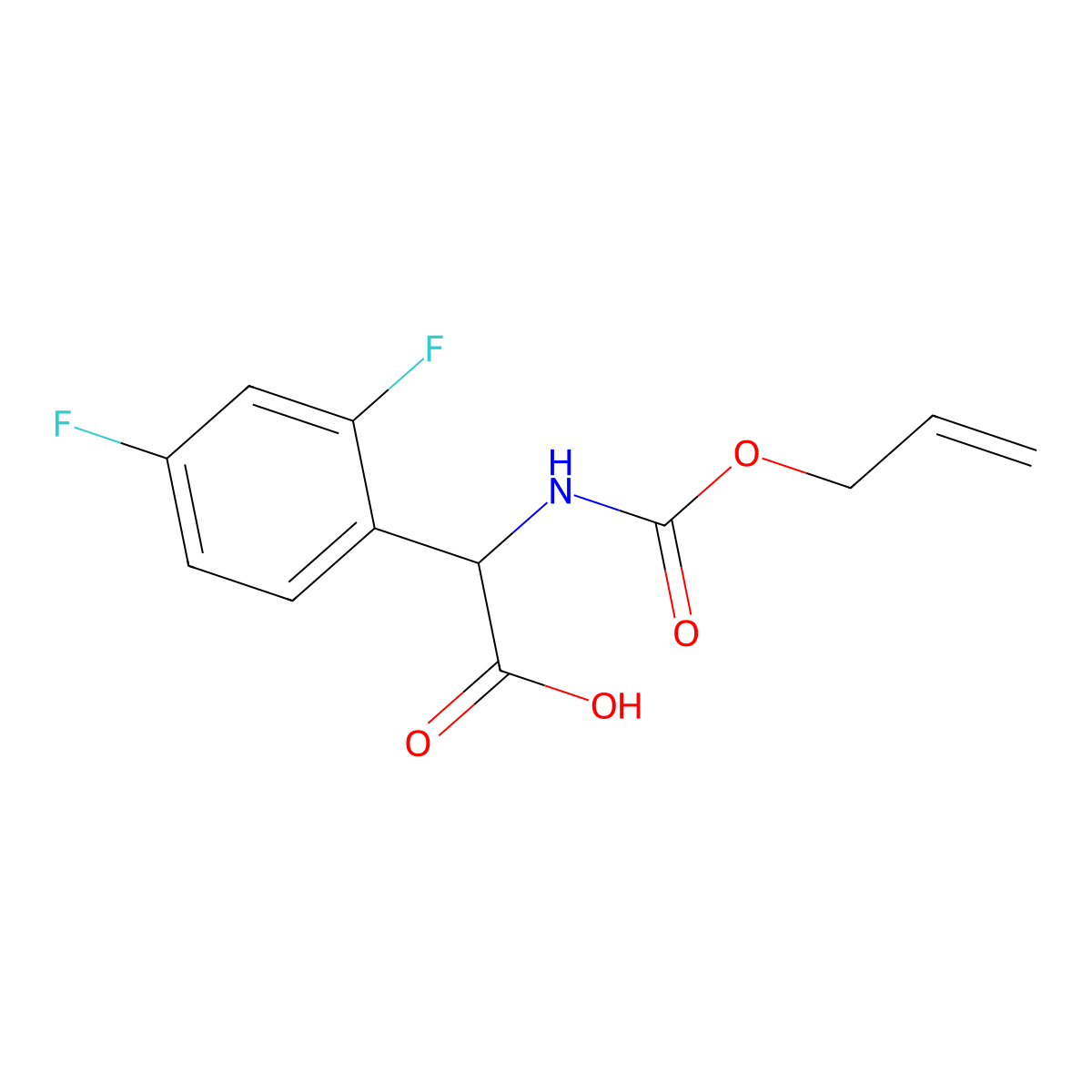 2-(2,4-Difluorophenyl)-2-{[(prop-2-en-1-yloxy)carbonyl]amino}acetic acid molecular structure, CAS 2680648-94-4