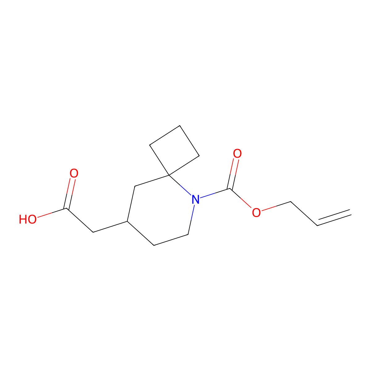 2-{5-[(Prop-2-en-1-yloxy)carbonyl]-5-azaspiro[3.5]nonan-8-yl}acetic acid molecular structure, CAS 2680648-97-7