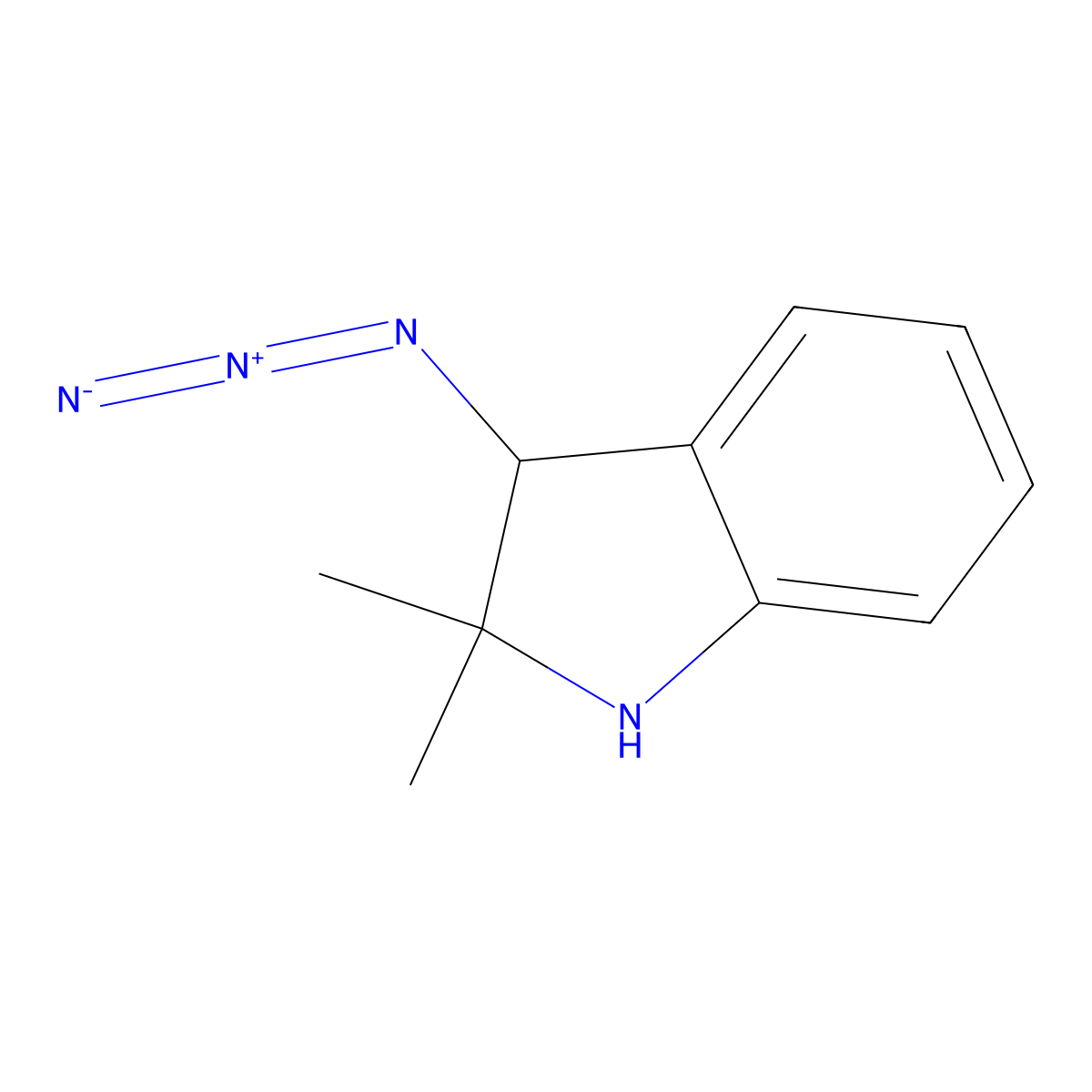 3-azido-2,2-dimethyl-2,3-dihydro-1H-indole molecular structure, CAS 2680649-00-5