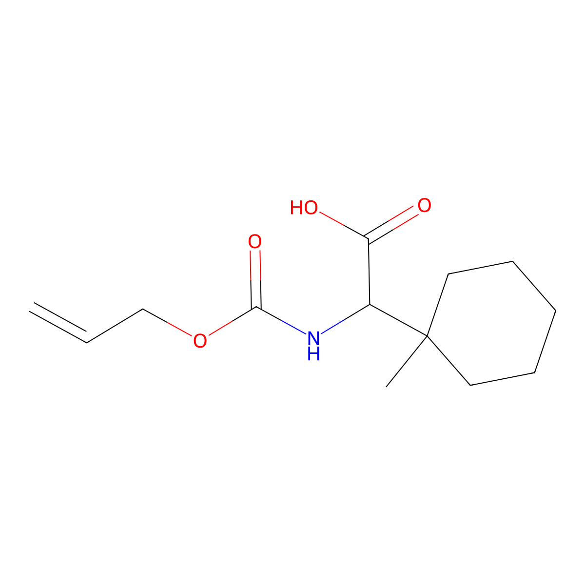 2-(1-Methylcyclohexyl)-2-{[(prop-2-en-1-yloxy)carbonyl]amino}acetic acid molecular structure, CAS 2680649-03-8