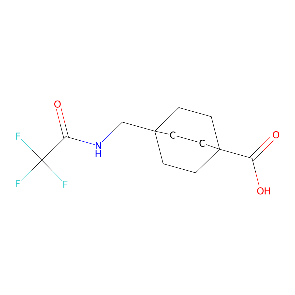4-[(2,2,2-Trifluoroacetamido)methyl]bicyclo[2.2.2]octane-1-carboxylic acid molecular structure, CAS 2680649-04-9