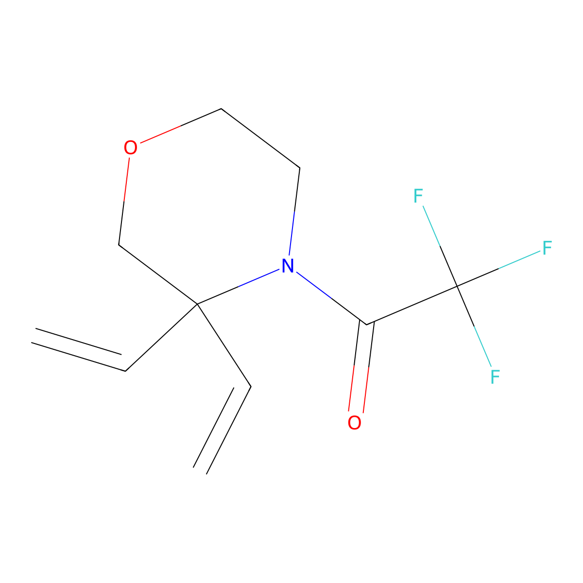 1-(3,3-Diethenylmorpholin-4-yl)-2,2,2-trifluoroethan-1-one molecular structure, CAS 2680649-06-1