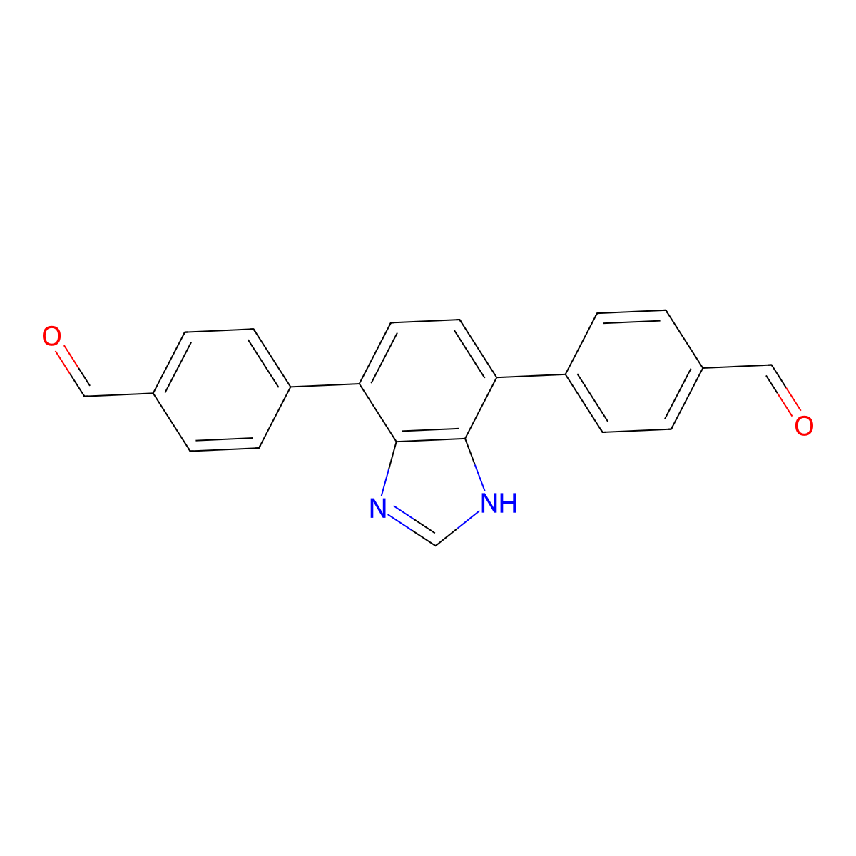 4,4'-(1H-Benzo[d]imidazole-4,7-diyl)dibenzaldehyde molecular structure, CAS 2680651-89-0