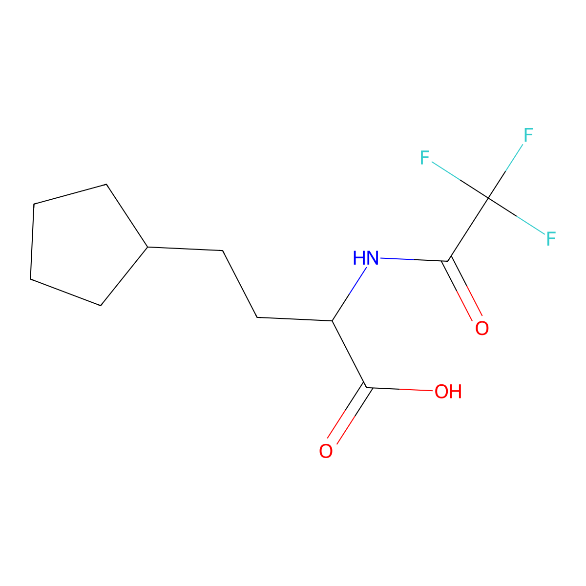 4-Cyclopentyl-2-(2,2,2-trifluoroacetamido)butanoic acid molecular structure, CAS 2680658-59-5