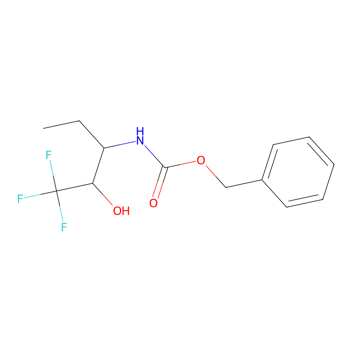 benzyl N-(1,1,1-trifluoro-2-hydroxypentan-3-yl)carbamate molecular structure, CAS 2680658-64-2