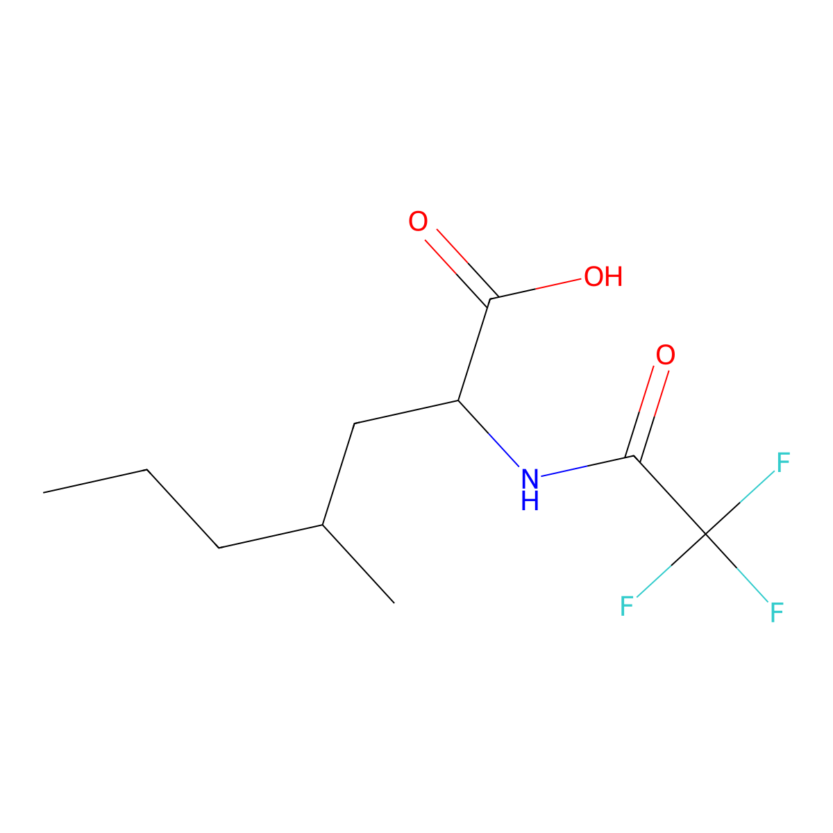 4-Methyl-2-(trifluoroacetamido)heptanoic acid molecular structure, CAS 2680658-69-7
