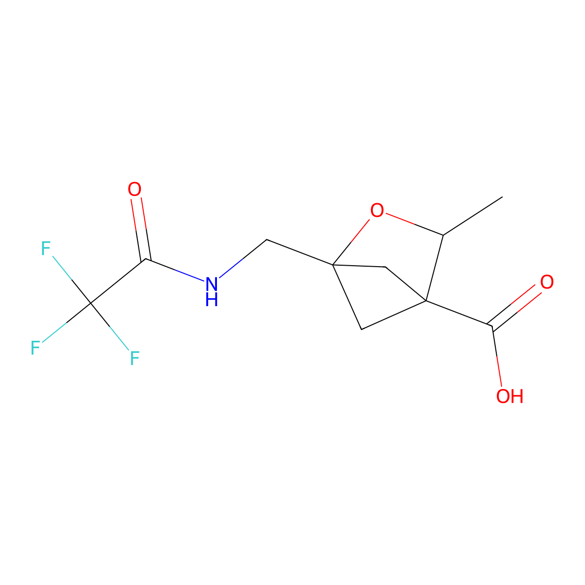3-Methyl-1-[(2,2,2-trifluoroacetamido)methyl]-2-oxabicyclo[2.1.1]hexane-4-carboxylic acid molecular structure, CAS 2680658-71-1