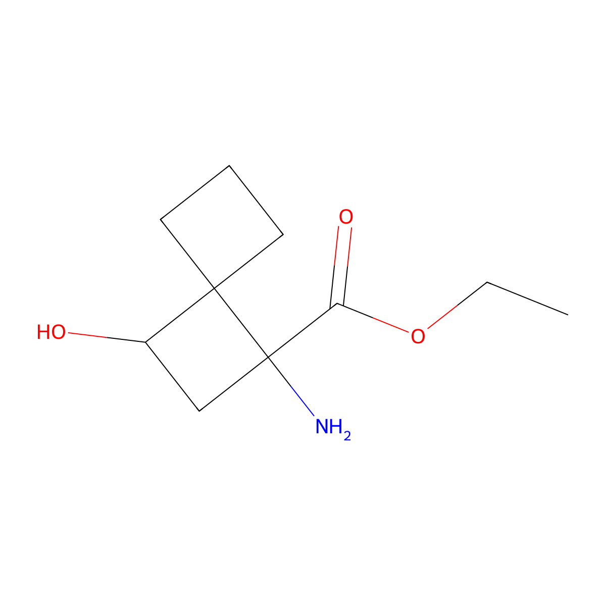 Ethyl 1-amino-3-hydroxyspiro[3.3]heptane-1-carboxylate molecular structure, CAS 2680658-74-4
