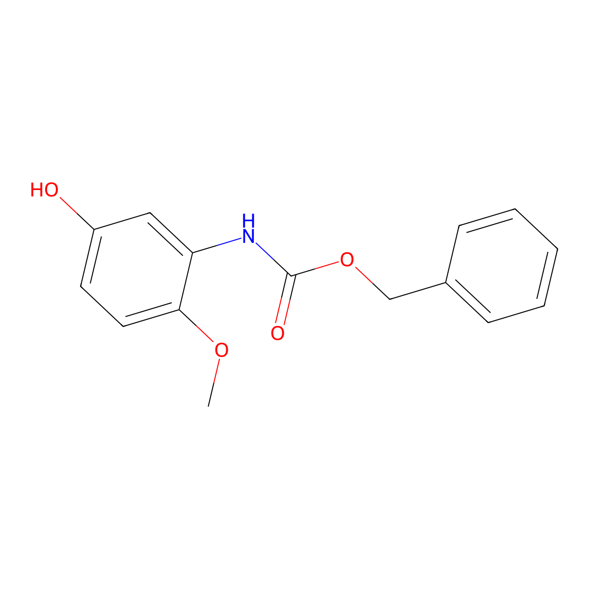 benzyl N-(5-hydroxy-2-methoxyphenyl)carbamate molecular structure, CAS 2680658-77-7