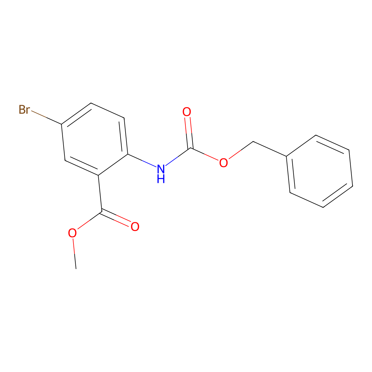 Methyl 2-{[(benzyloxy)carbonyl]amino}-5-bromobenzoate molecular structure, CAS 2680658-78-8