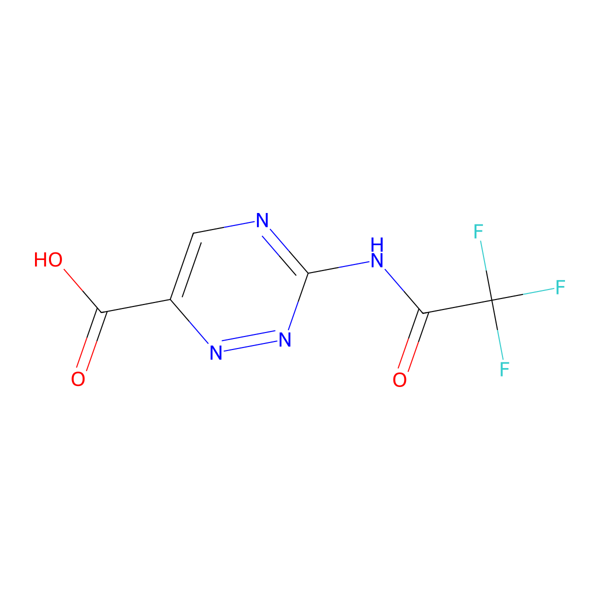 3-(2,2,2-Trifluoroacetamido)-1,2,4-triazine-6-carboxylic acid molecular structure, CAS 2680658-82-4