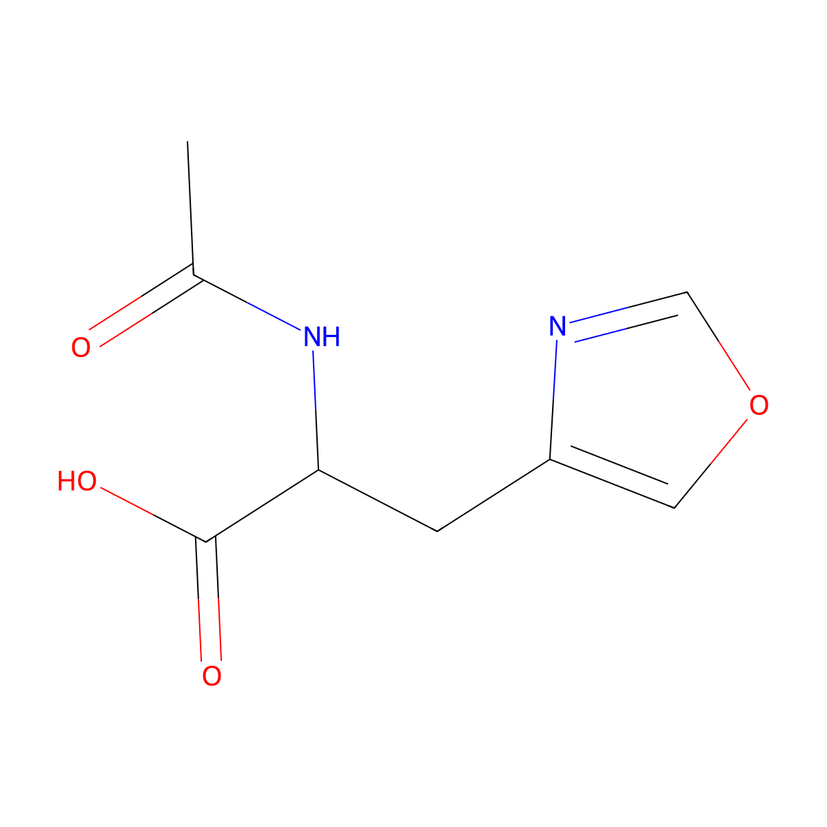 2-Acetamido-3-(1,3-oxazol-4-yl)propanoic acid molecular structure, CAS 2680658-91-5