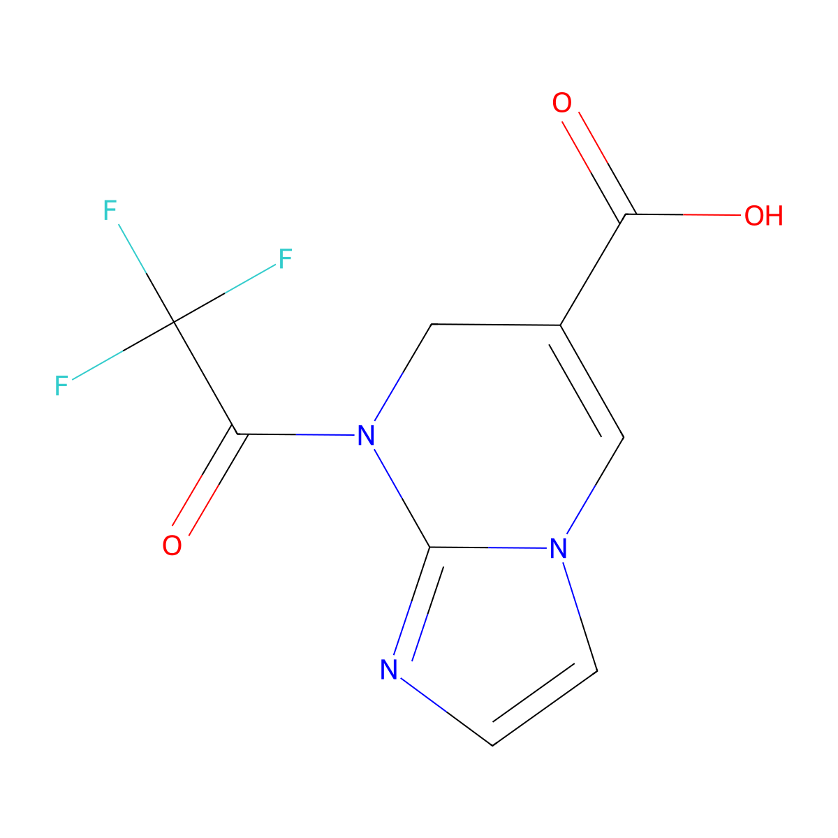 8-(2,2,2-trifluoroacetyl)-7H,8H-imidazo[1,2-a]pyrimidine-6-carboxylic acid molecular structure, CAS 2680658-93-7