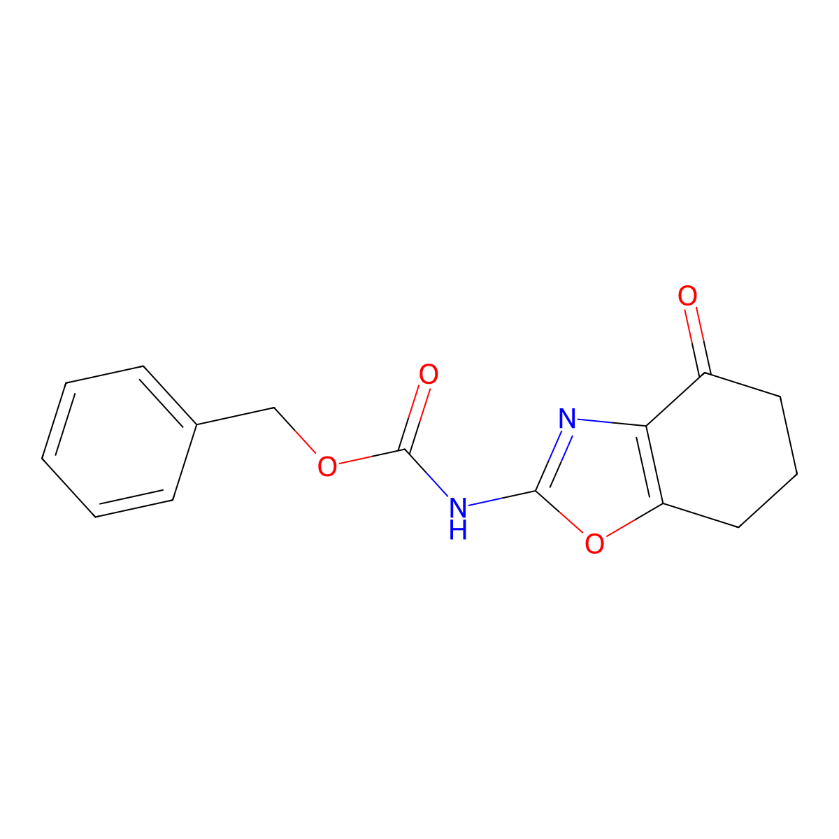 benzyl N-(4-oxo-4,5,6,7-tetrahydro-1,3-benzoxazol-2-yl)carbamate molecular structure, CAS 2680658-94-8