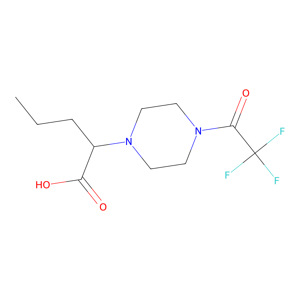2-[4-(2,2,2-Trifluoroacetyl)piperazin-1-yl]pentanoic acid molecular structure, CAS 2680658-95-9