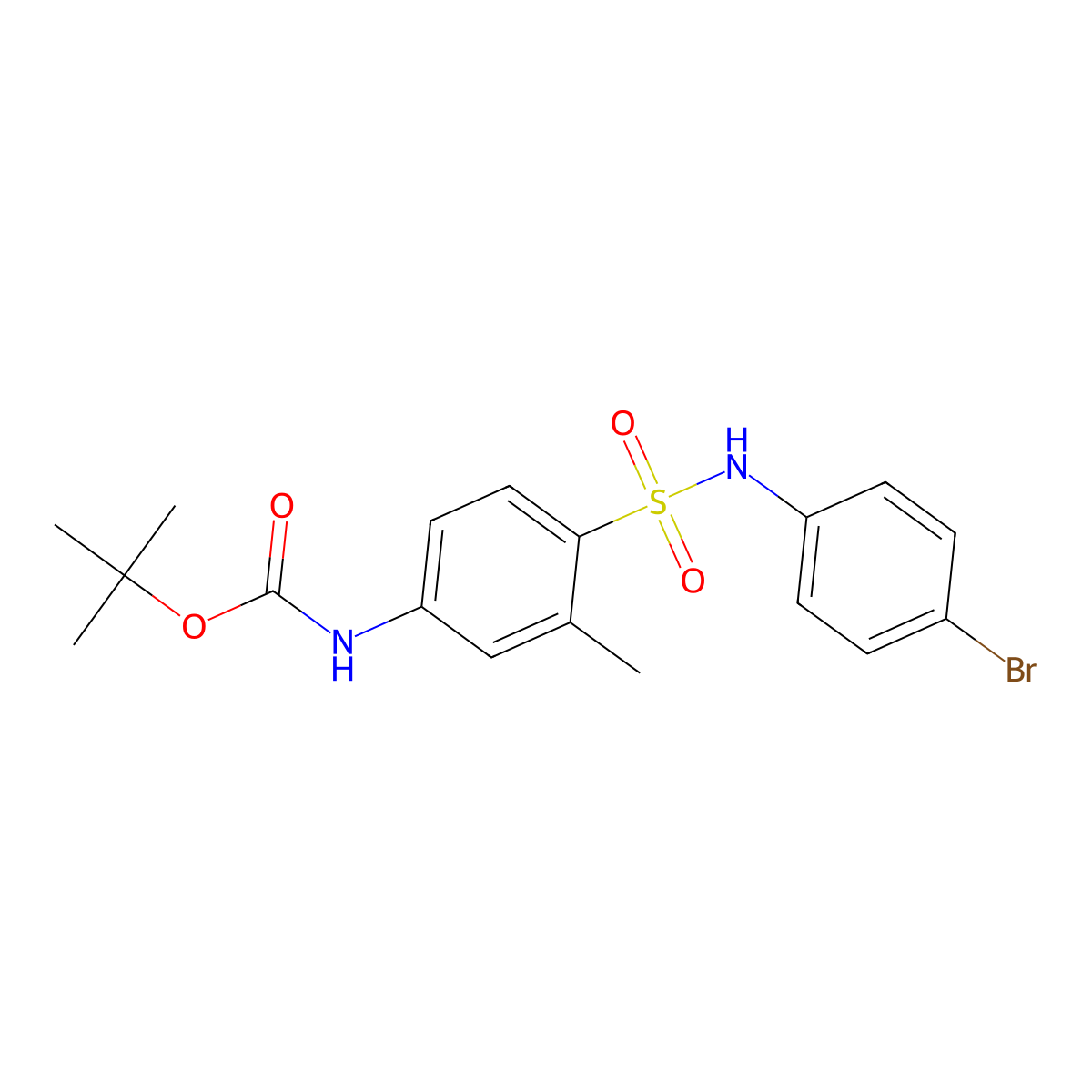 tert-butyl N-{4-[(4-bromophenyl)sulfamoyl]-3-methylphenyl}carbamate molecular structure, CAS 2680658-96-0