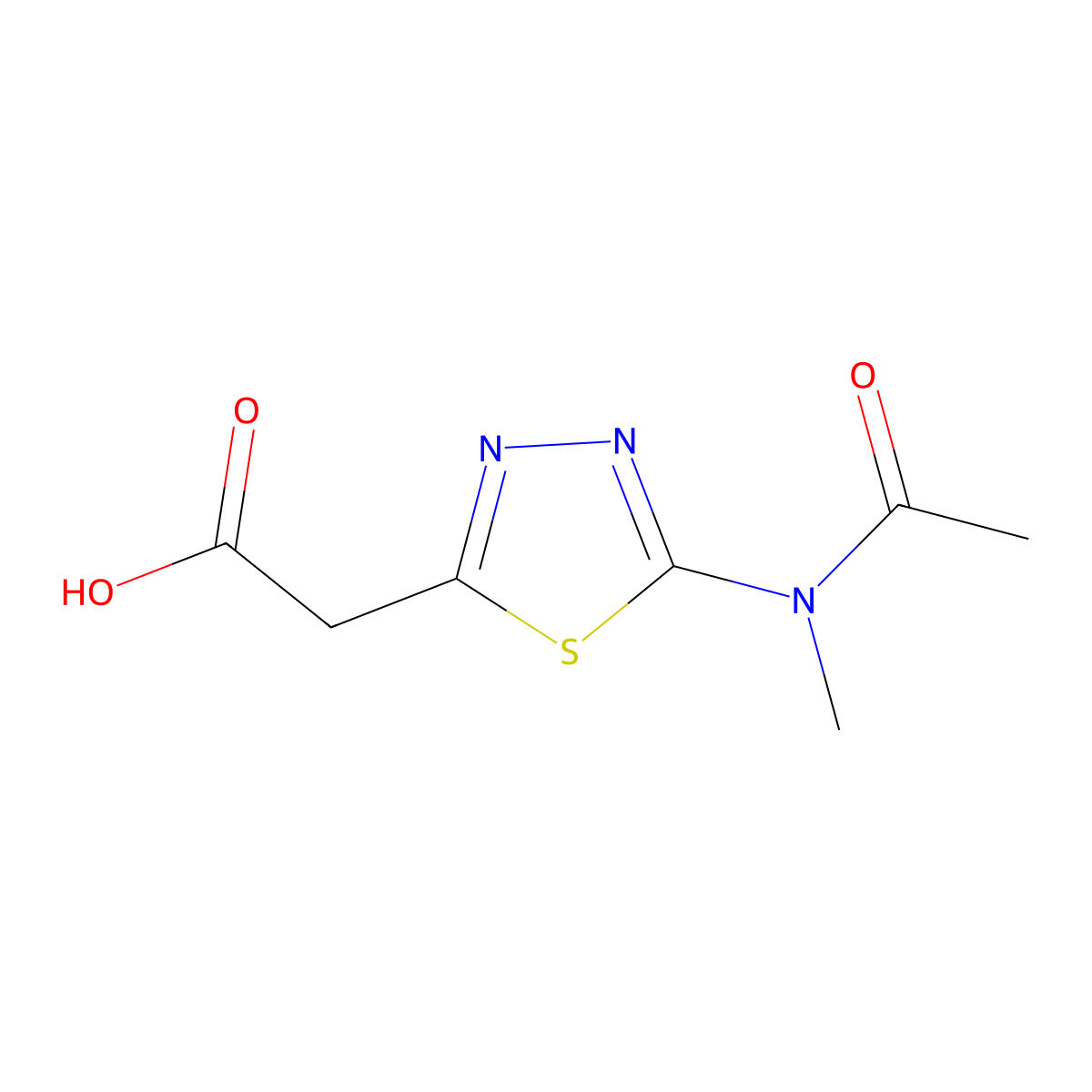 2-[5-(N-methylacetamido)-1,3,4-thiadiazol-2-yl]acetic acid molecular structure, CAS 2680659-12-3