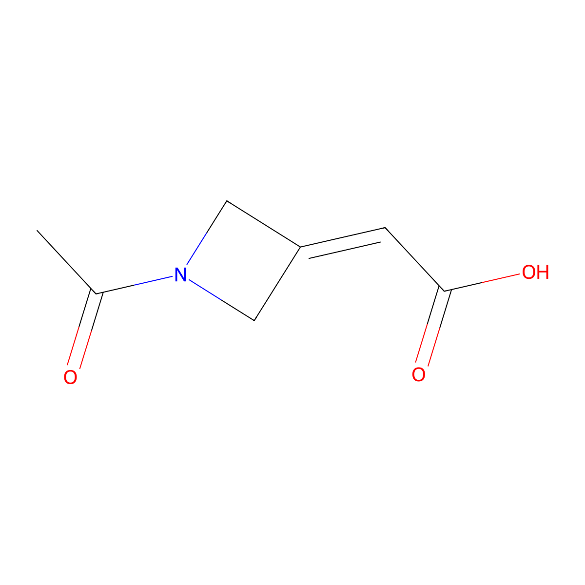 2-(1-Acetylazetidin-3-ylidene)acetic acid molecular structure, CAS 2680659-13-4