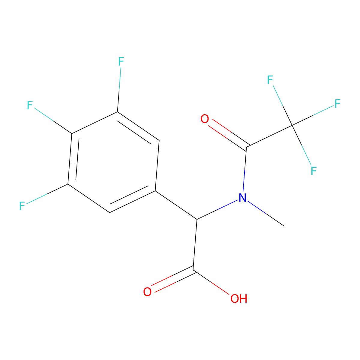 2-(2,2,2-trifluoro-N-methylacetamido)-2-(3,4,5-trifluorophenyl)acetic acid molecular structure, CAS 2680659-15-6