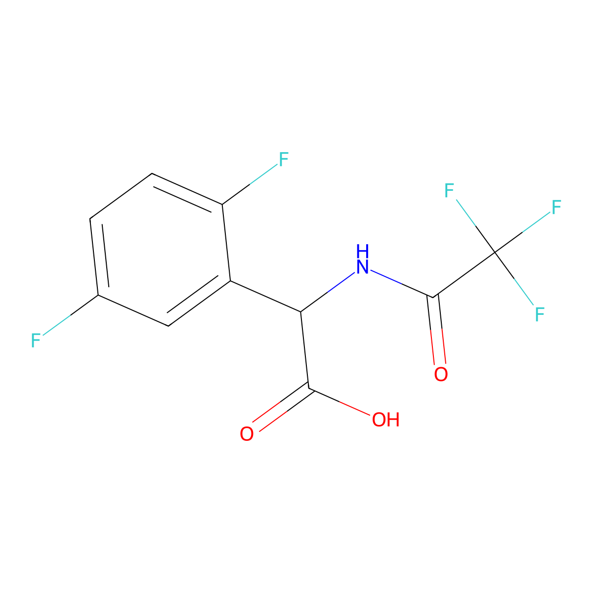 2-(2,5-Difluorophenyl)-2-(2,2,2-trifluoroacetamido)acetic acid molecular structure, CAS 2680659-16-7