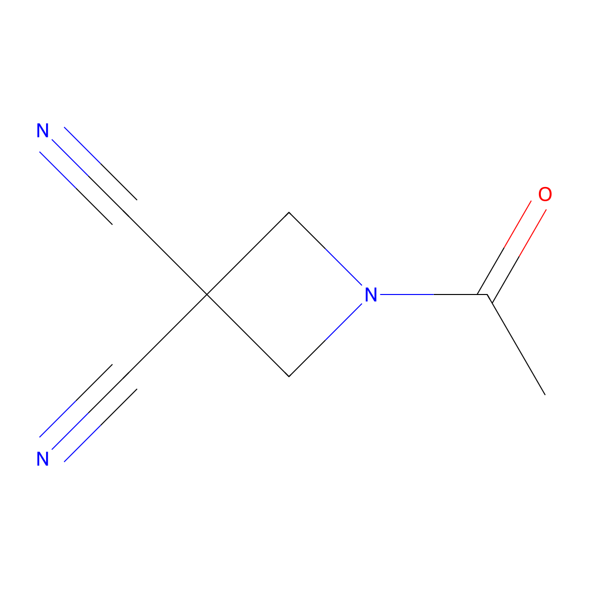 1-Acetylazetidine-3,3-dicarbonitrile molecular structure, CAS 2680659-27-0