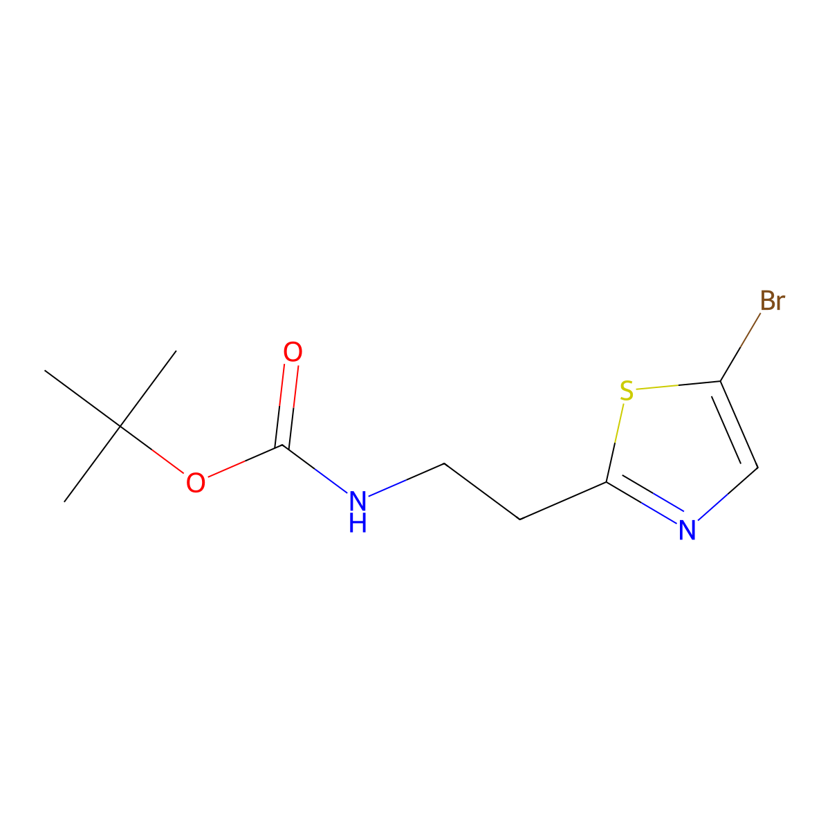 tert-butyl N-[2-(5-bromo-1,3-thiazol-2-yl)ethyl]carbamate molecular structure, CAS 2680659-28-1