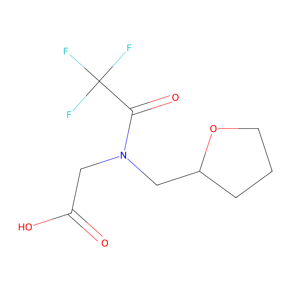 2-{2,2,2-trifluoro-N-[(oxolan-2-yl)methyl]acetamido}acetic acid molecular structure, CAS 2680659-36-1