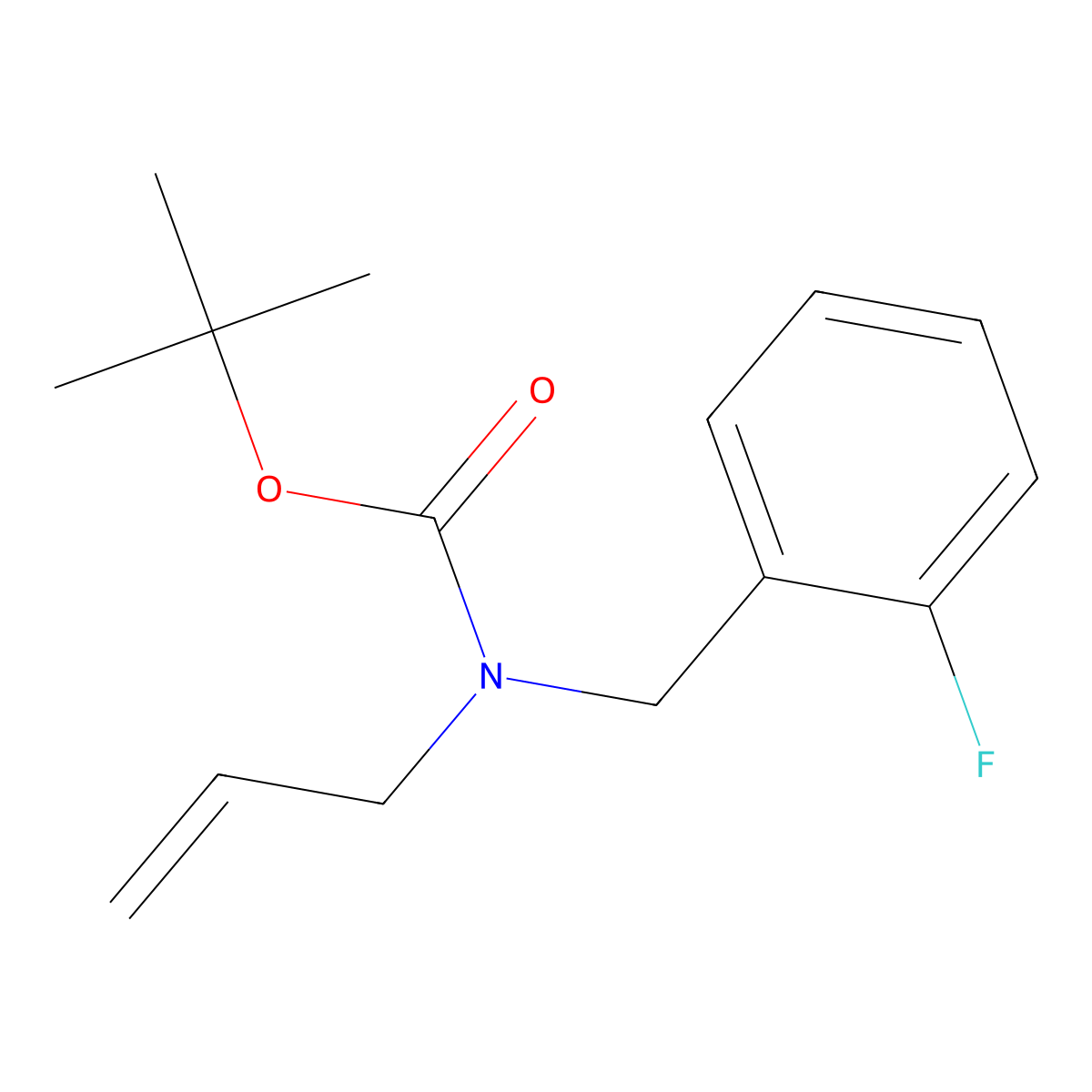 tert-butyl N-[(2-fluorophenyl)methyl]-N-(prop-2-en-1-yl)carbamate molecular structure, CAS 2680659-46-3