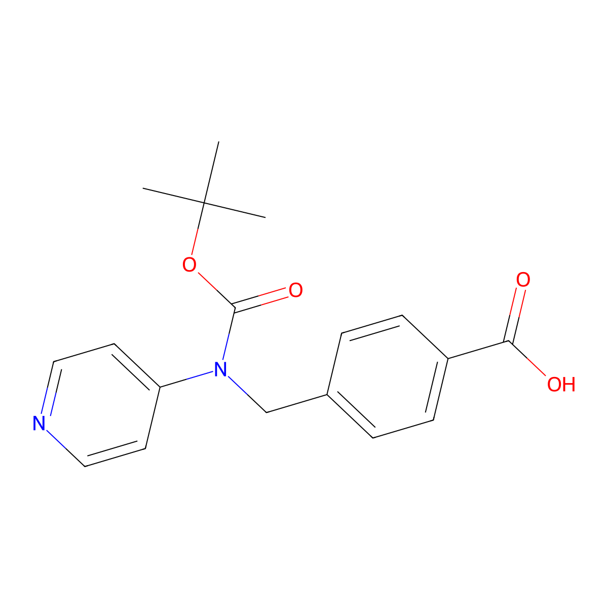 4-({[(Tert-butoxy)carbonyl](pyridin-4-yl)amino}methyl)benzoic acid molecular structure, CAS 2680659-48-5