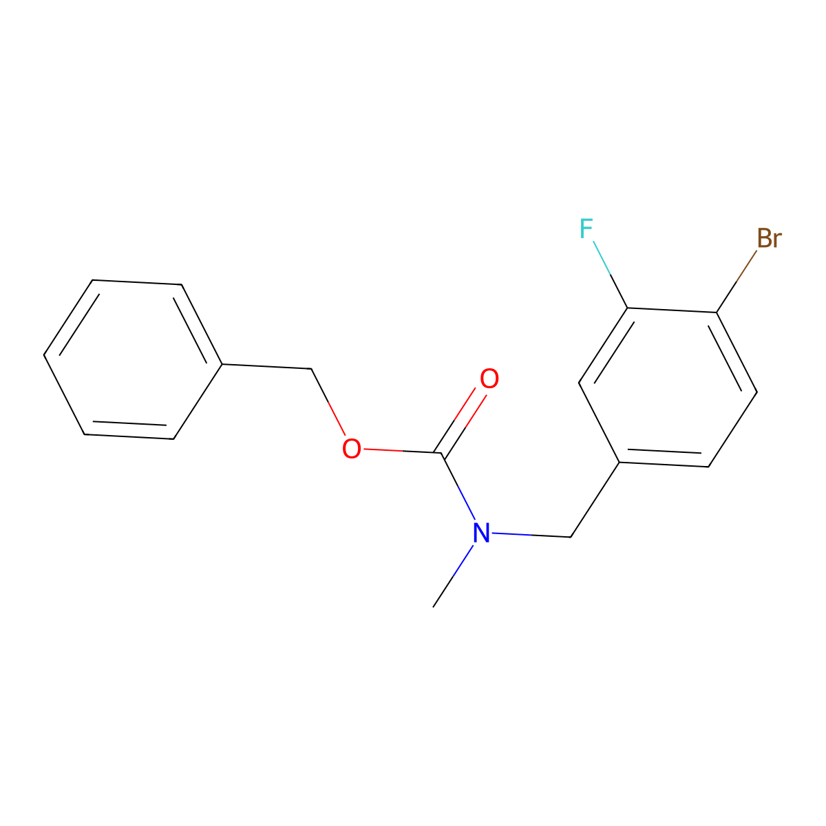 benzyl N-[(4-bromo-3-fluorophenyl)methyl]-N-methylcarbamate molecular structure, CAS 2680659-49-6