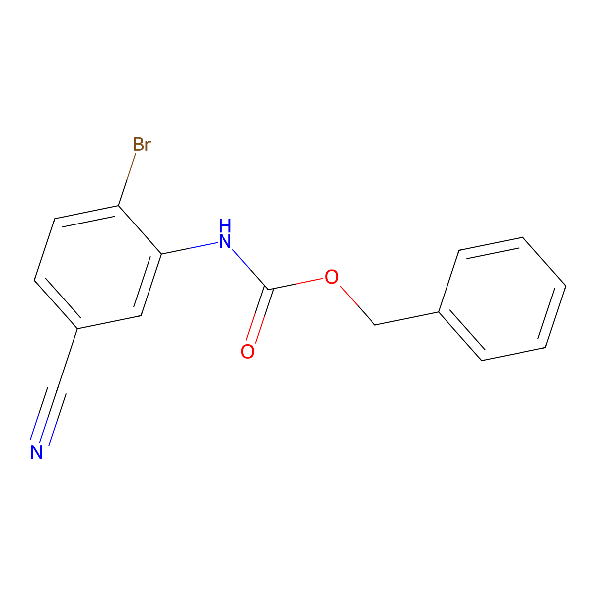 benzyl N-(2-bromo-5-cyanophenyl)carbamate molecular structure, CAS 2680659-55-4