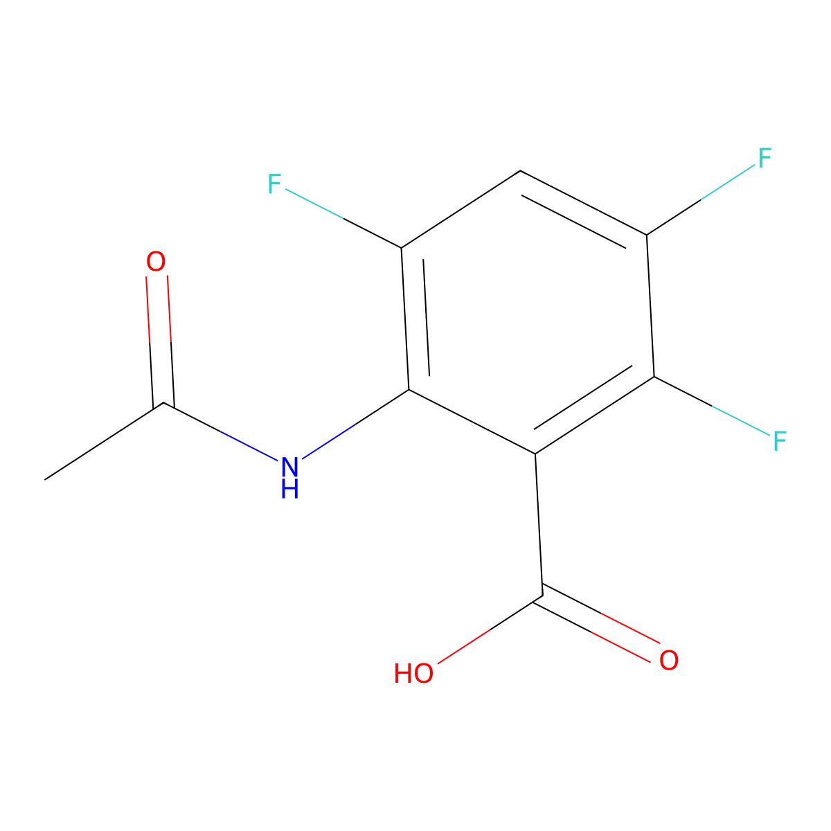 2-Acetamido-3,5,6-trifluorobenzoic acid molecular structure, CAS 2680659-59-8