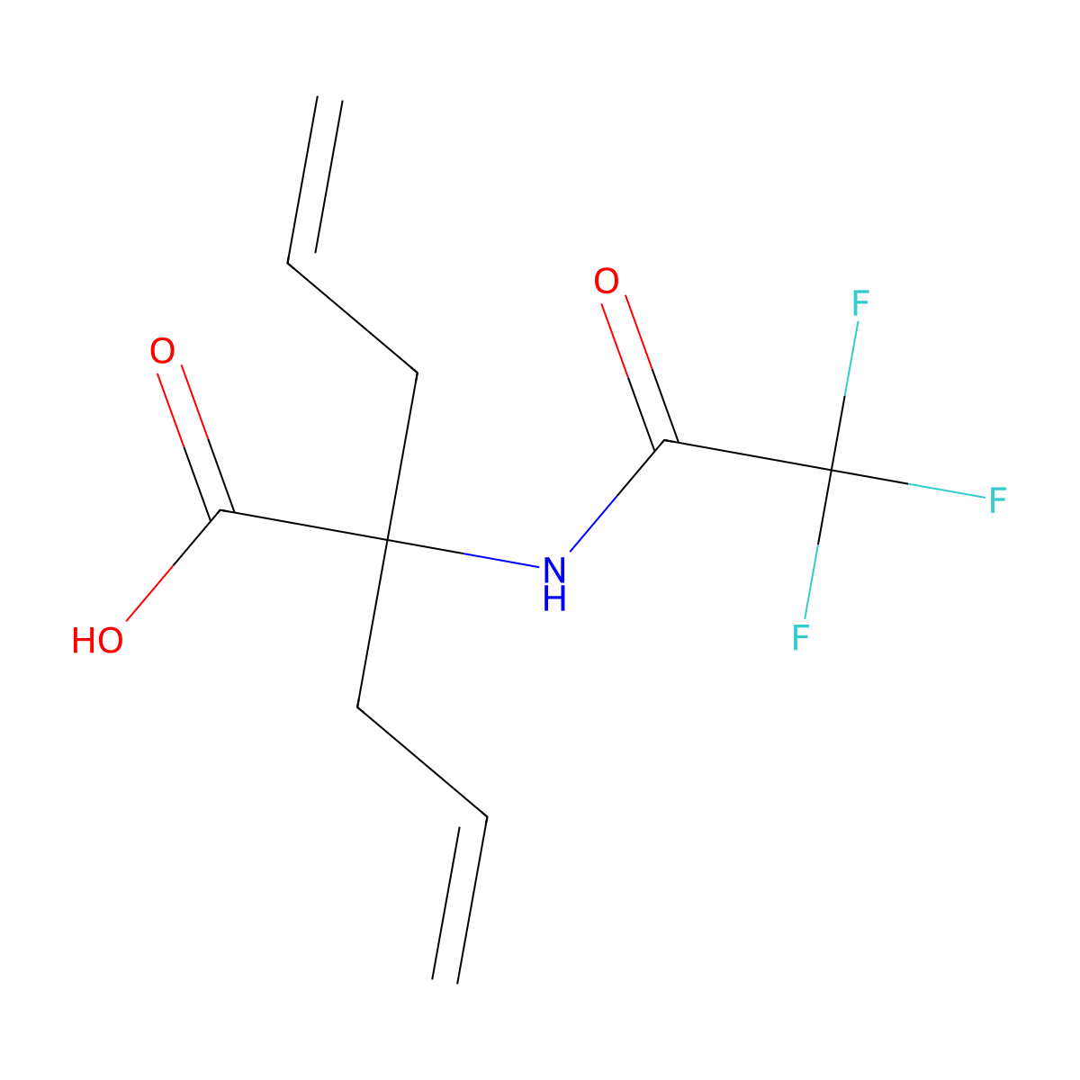 2-(Prop-2-en-1-yl)-2-(2,2,2-trifluoroacetamido)pent-4-enoic acid molecular structure, CAS 2680659-73-6