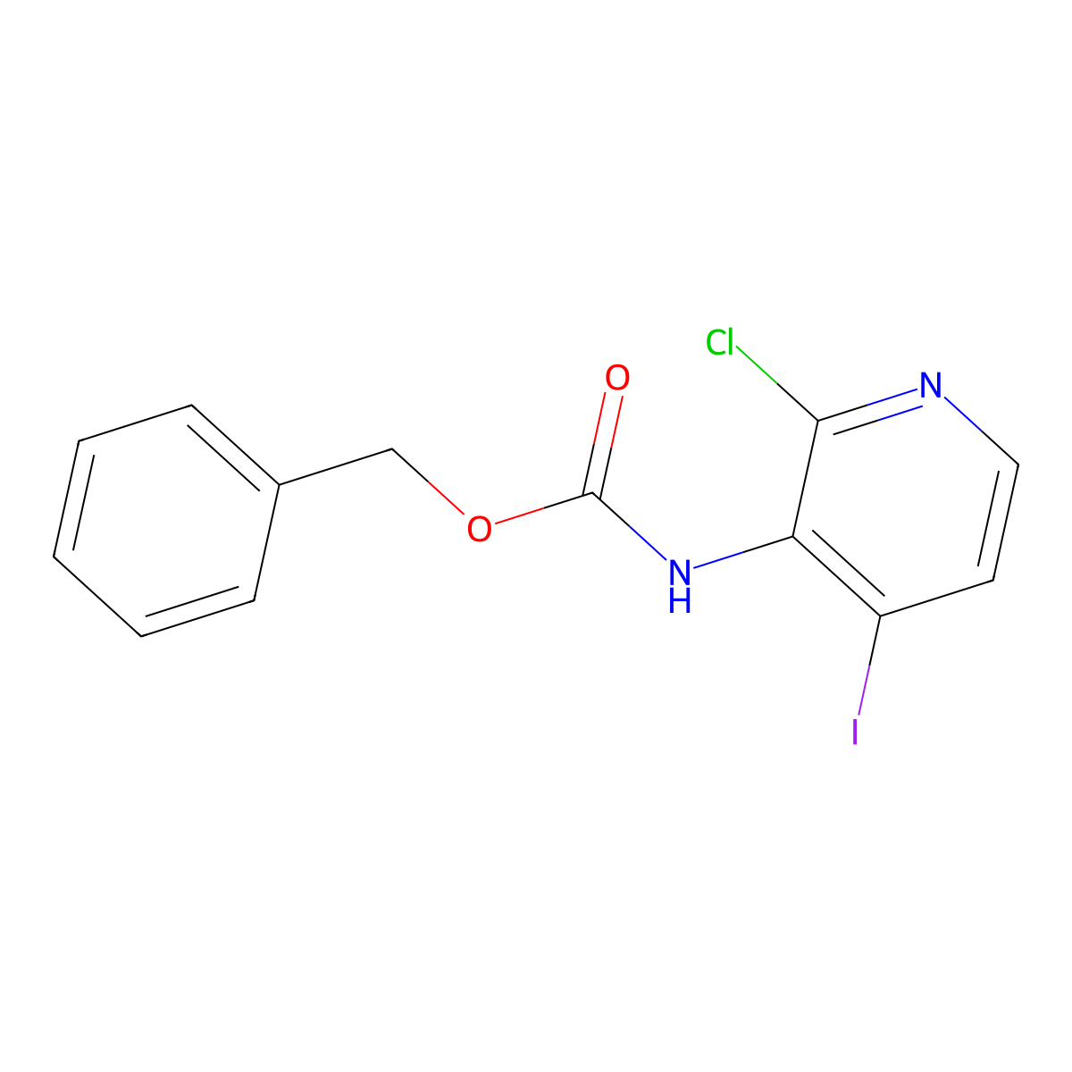 benzyl N-(2-chloro-4-iodopyridin-3-yl)carbamate molecular structure, CAS 2680659-75-8