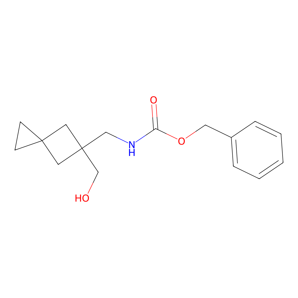 benzyl N-{[5-(hydroxymethyl)spiro[2.3]hexan-5-yl]methyl}carbamate molecular structure, CAS 2680659-76-9