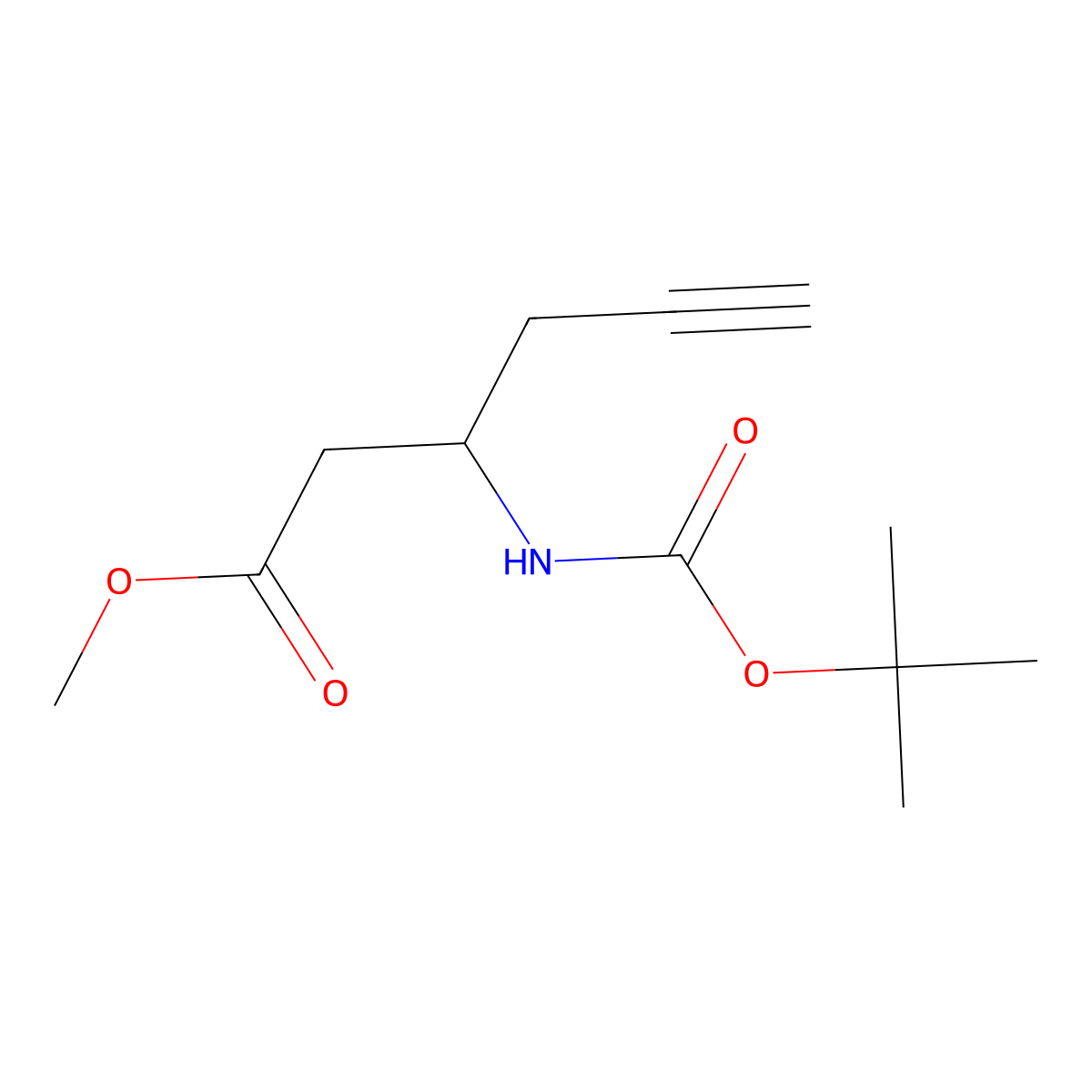 Methyl 3-{[(tert-butoxy)carbonyl]amino}hex-5-ynoate molecular structure, CAS 2680659-77-0