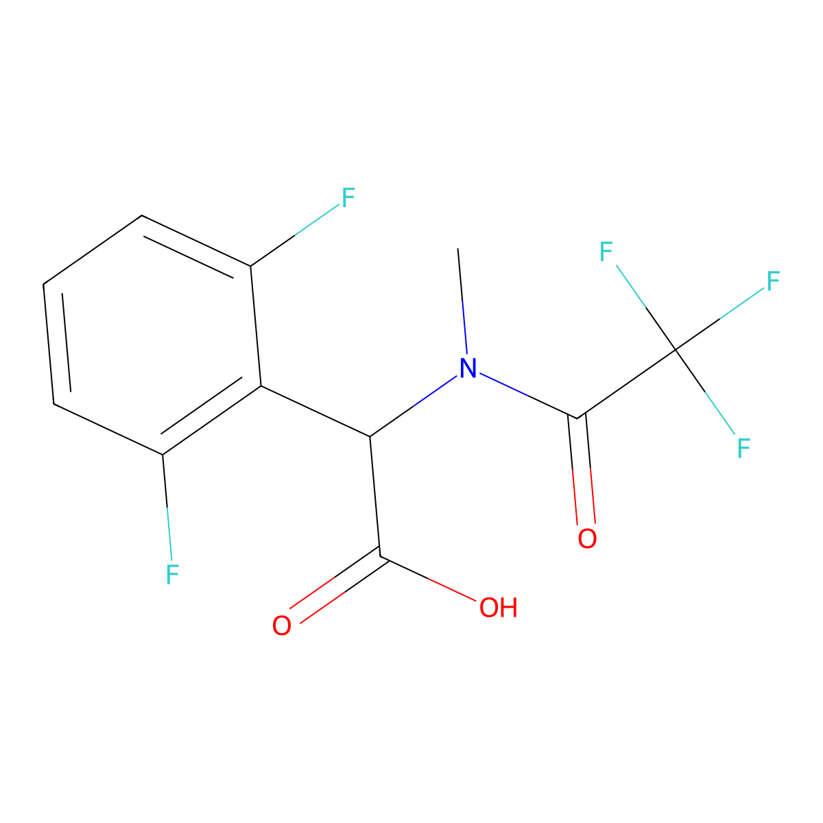 2-(2,6-difluorophenyl)-2-(2,2,2-trifluoro-N-methylacetamido)acetic acid molecular structure, CAS 2680659-81-6