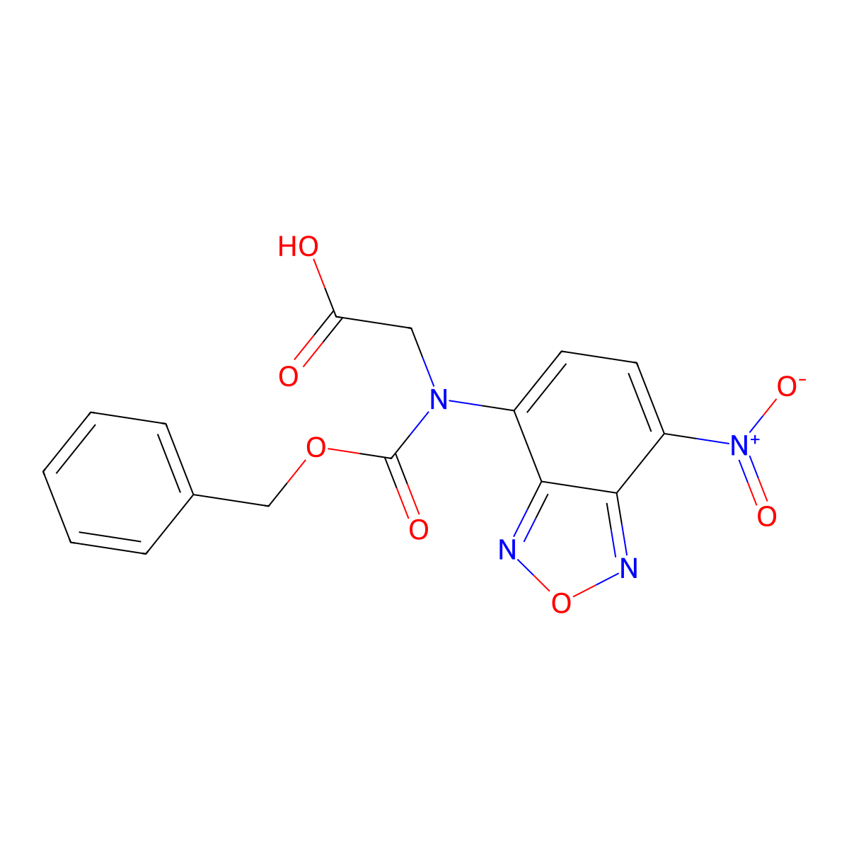 2-{[(Benzyloxy)carbonyl](7-nitro-2,1,3-benzoxadiazol-4-yl)amino}acetic acid molecular structure, CAS 2680659-94-1