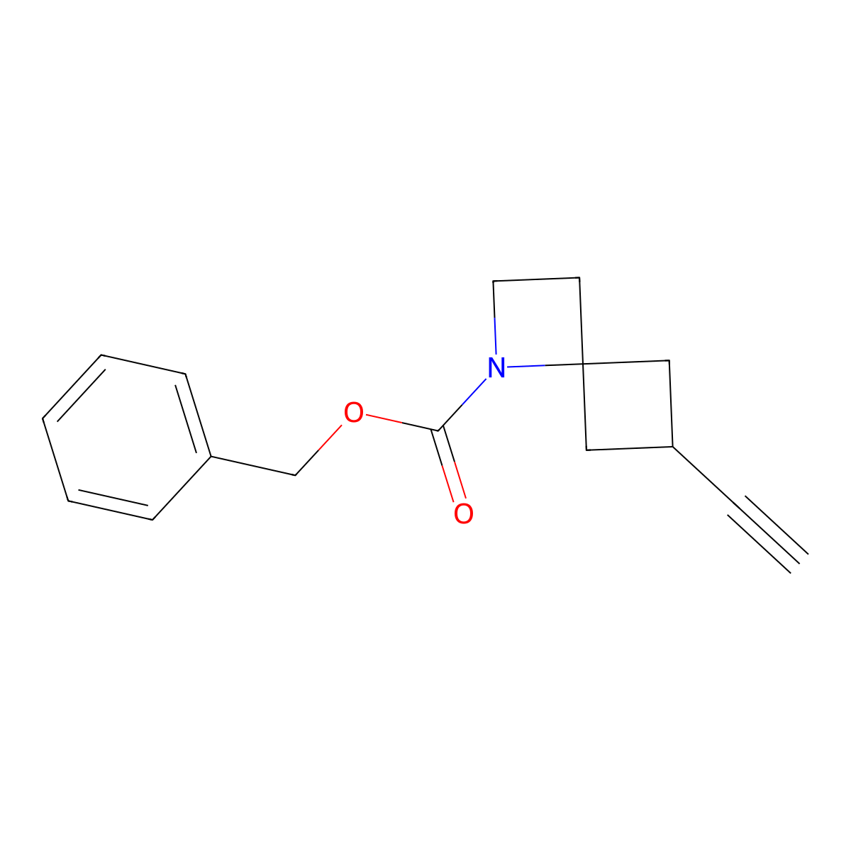 Benzyl 6-ethynyl-1-azaspiro[3.3]heptane-1-carboxylate molecular structure, CAS 2680659-96-3