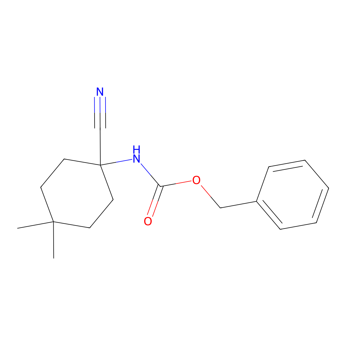 benzyl N-(1-cyano-4,4-dimethylcyclohexyl)carbamate molecular structure, CAS 2680659-97-4