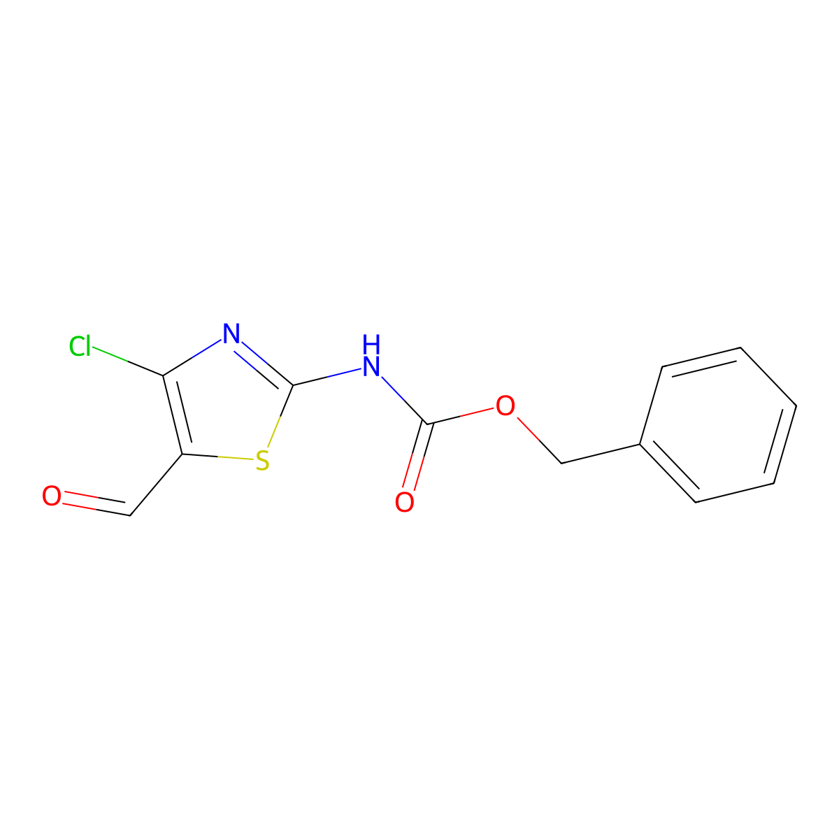 benzyl N-(4-chloro-5-formyl-1,3-thiazol-2-yl)carbamate molecular structure, CAS 2680660-00-6