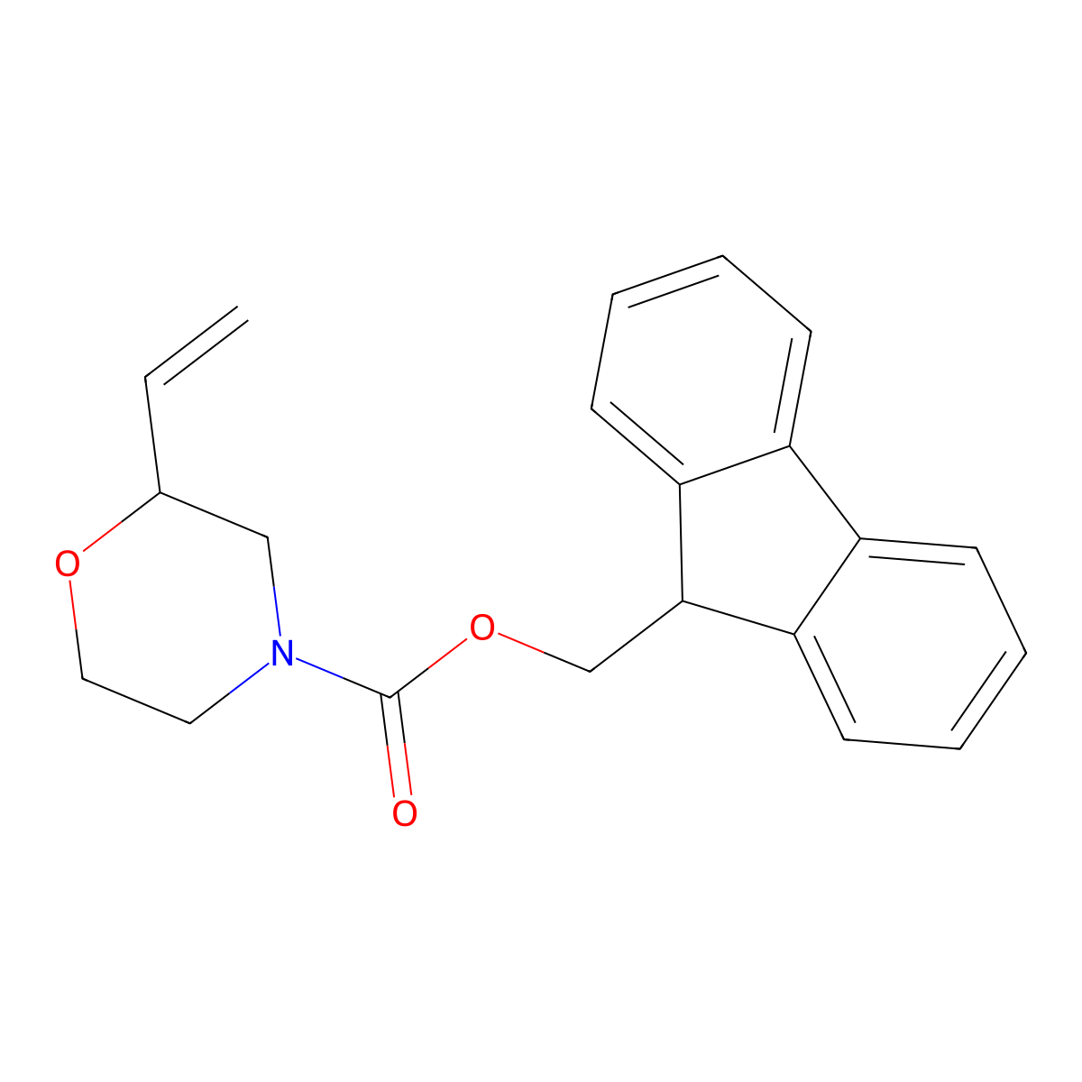 (9H-fluoren-9-yl)methyl 2-ethenylmorpholine-4-carboxylate molecular structure, CAS 2680660-10-8