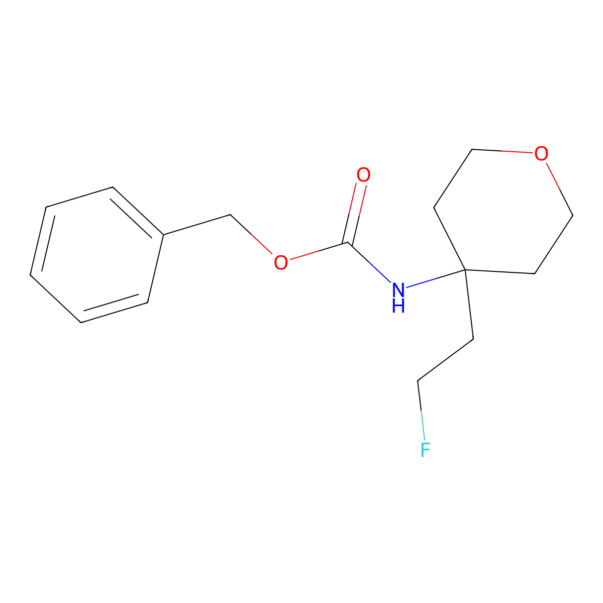 benzyl N-[4-(2-fluoroethyl)oxan-4-yl]carbamate molecular structure, CAS 2680660-11-9