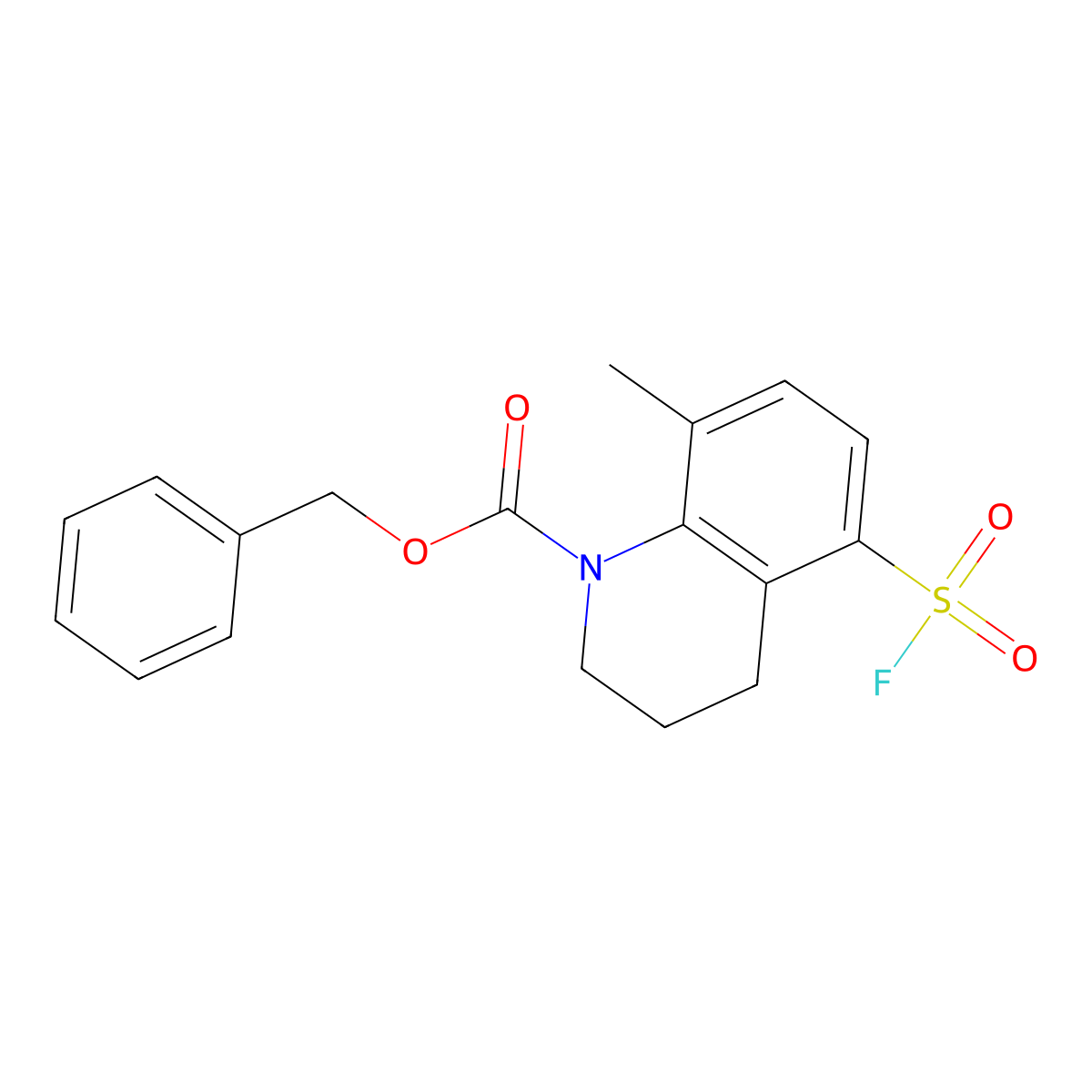 Benzyl 5-(fluorosulfonyl)-8-methyl-1,2,3,4-tetrahydroquinoline-1-carboxylate molecular structure, CAS 2680660-17-5
