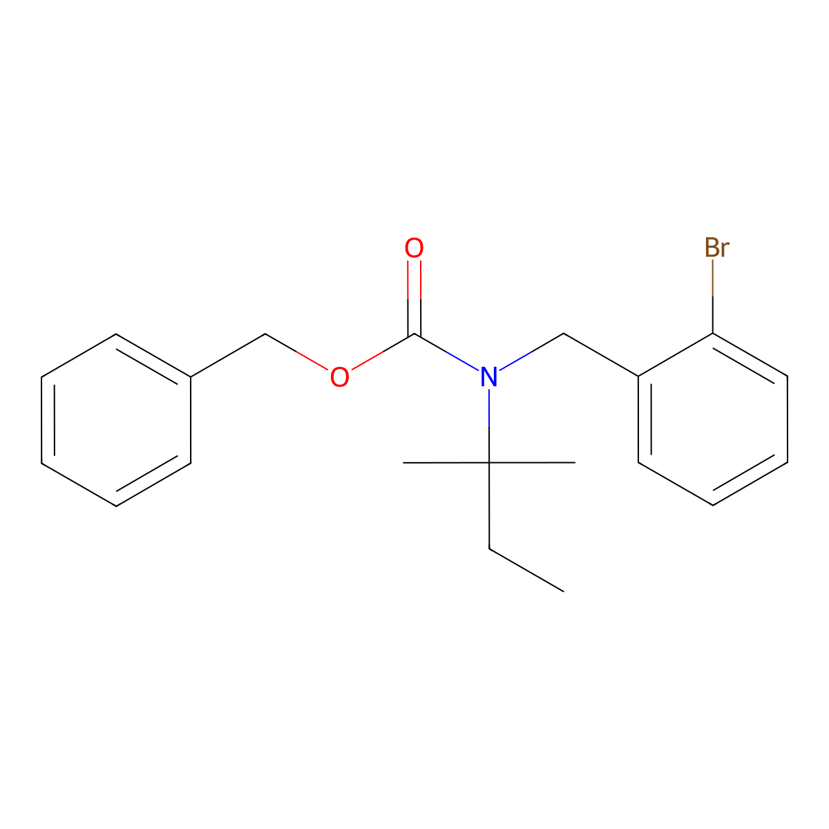 benzyl N-[(2-bromophenyl)methyl]-N-(2-methylbutan-2-yl)carbamate molecular structure, CAS 2680660-23-3