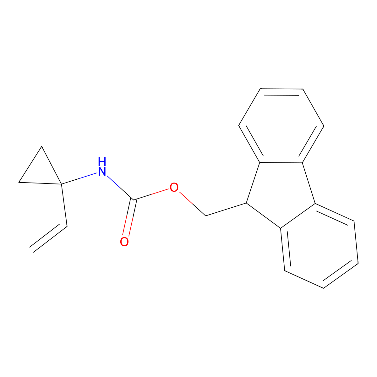 (9H-fluoren-9-yl)methyl N-(1-ethenylcyclopropyl)carbamate molecular structure, CAS 2680660-28-8