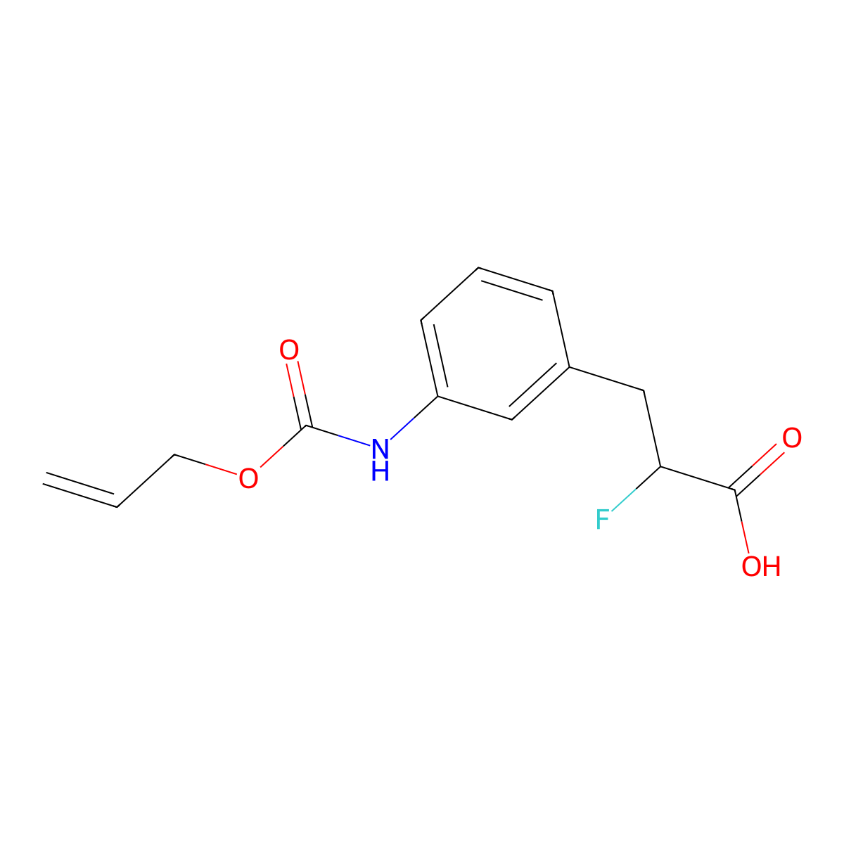 2-Fluoro-3-(3-{[(prop-2-en-1-yloxy)carbonyl]amino}phenyl)propanoic acid molecular structure, CAS 2680660-33-5