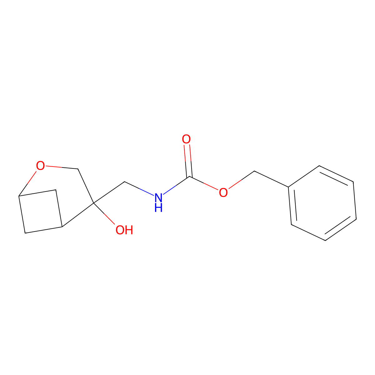 benzyl N-({4-hydroxy-2-oxabicyclo[3.1.1]heptan-4-yl}methyl)carbamate molecular structure, CAS 2680660-34-6